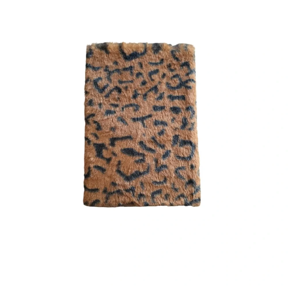 New Plush Leopard Cat Notebook Fuzzy Animal Print Lined Journal Kids Stationery